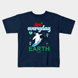 happy funny  earth day 2024 gift april 22 Cute Teacher  Lover Rainbow Kids T-Shirt